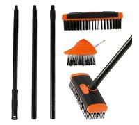 Outil d'élimination des mauvaises herbes 3 en 1 avec manche réglable de 133 cm et tête télescopique en fil métallique pour nettoyer les pavés et les allées