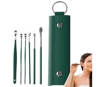 Outil D'élimination Du Cérumen, Curette Cuillère D'oreille | Kit De Nettoyage D'Oreilles,Nettoyant De Curette D'oreille En Acier Inoxydable Avec Boîte De Rangement Pour Femmes Et Hommes