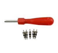 Outil démonte-obus de valve - VORCOOL - Kit (1 outil + 5 obus) - Acier inoxydable/plastique - Pour valves standard