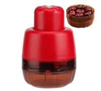 Outil dénoyauteur de cerises portable, 9,6 x 14,5 cm, design à poussoir, ustensile de cuisine léger, facile, rouge, utilisation domestique
