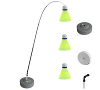 Outil d'entraînement de badminton - Fibre de verre en acier de 65 à 330 cm | Kit de d'auto-entraînement avec base épaisse améliorée | Équipement auxiliaire à cordes pour un seul joueur en