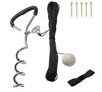 Outil d'entraînement de swing Trainer pour conducteurs et fers à repasser, pas besoin de ramasser, corde de 15,2 m, accessoires utiles pour une puissance et une précision accrues (noir)