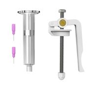 Outil d'entraînement manuel pour seringue - Tube en métal et tête en plastique - Manuel d'utilisation (français non garanti) - Facile à utiliser pour les pâtes à souder