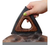 Outil d'épilation pour chat, grattoir à poils d'animaux pour meubles, outil d'épilation pour animaux de compagnie en bois massif | Râteau de tapis en forme de triangle anti-peluches