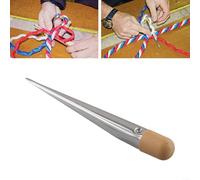 Outil d'épissure de corde en acier inoxydable, longueur 170 mm avec poignée en bois poncé, idéal pour faire des boucles de corde efficaces