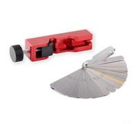 Outil d'espacement d'étincelles, jauge d'épaisseur en acier à 32 lames pour un écart précis des étincelles avec poignée rouge, mesure précise jusqu'à 16 mm, construction fiable en aluminium, pour la
