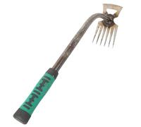Outil d'étieur de mauvaises herbes avec une tête à double latérale 5 dents Débover en métal avec des mauvaises herbes avec une poignée étendue Hand Retross Tool de désherbage à main pour creuser et p