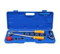 Outil d'évasement de tuyau, évaseur, tuyau de frein avec 7 têtes d'extension et sac de transport, kit d'extenseur manuel pour tubes en aluminium et en acier flexible de 10 à 28 mm