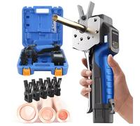 Outil d'évasement électrique 2 en 1, tube excentrique à 45° avec LED, mandrin de serrage pour tuyaux en cuivre souple/aluminium/laiton, sac de transport, métrique et pouces, 5 Chucks