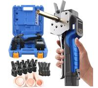 Outil d'évasement électrique 2 en 1, tube excentrique à 45° avec LED, mandrin de serrage pour tuyaux en cuivre souple/aluminium/laiton, sac de transport, métrique et pouces, 5 Chucks