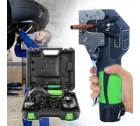 Outil d'évasement en cuivre unique, kit d'outils d'évasement électrique, outil d'évasement excentrique à 45° - métrique et pouces 2 en 1 & 1/4"-3/4", éclairage LED et interrupteurs doubles, 5 pièces