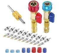 Outil d'Extraction de Bouchon de Valve CVC - Kit Extracteur et Installateur Rapide de Noyaux de Valve,Kit Rapide Réparation Installation Circuit Refroidissement Véhicule avec Clés
