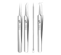 Outil d'extraction de points blancs, outil d'extraction de têtes noires,Ensemble d'outils d'extraction de boutons | Kit d'outils anti-boutons avec boîte de rangement, outil professionnel d'extraction