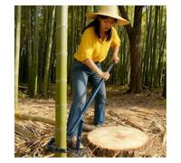 Outil d'extraction de racines d'arbres, Arracheur de poteaux en bambou 100 cm, griffe C réglable 5-11, bleu