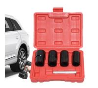Outil d'extraction d'écrous de roue - 5 pièces - Kit d'extracteur de vis robuste - Jeu de douilles pour écrous de roue multidents - Pour les vis d'essieu arrondies abîmées et usées