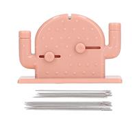 Outil d'insertion de point de point filetage en forme de filetage à têtes à double tête facile à utiliser pour la couture des accessoires en plastique rose 5x7 3cm 1