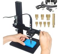 Presse à chaleur verticale - Outil d'insertion de chaleur avec embouts M2/M2.5/M3/M4/M5/M6 (1/4)/M8 - Écrous moletés métriques en laiton pour inserts filetés pour plastique et composants d'impression