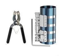 Outil d'installation de segment de piston pour réparation de moteur automobile - Pince de compression en acier au carbone avec étrier, haute universalité pour compresseurs monocylindre et (6)