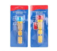 Outil d'installation et de retrait rapide du noyau de valve R134A R12 Kit d'outils for démontage rapide de noyau de valve R134A R12, haute et basse pression, for R134, anti-retour rapide(Red+blue)