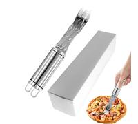 Outil diviseur de pâte - Rouleau à pâtisserie multi-roues en acier inoxydable, coupe-pâte extensible pour la cuisson, trancheuse à pâtes réglable, lame de pâte à pizza professionnelle, équipement de c