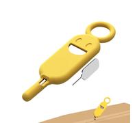 Outil d'ouverture de plateau de carte - design compact anti -lost, pointe en acier durable | Pin d'éjecteur sécurisé avec support en silicone, manuel aiguille de broche porte-clés pour sma, jaune