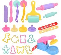 Outil en argile, 22 outils en pâte à modeler pour enfants, emporte-pièces en argile, outil de modelage d'extrudeuse, jouet de cuisine jouet éducatif, pour garçons et filles, multicolore