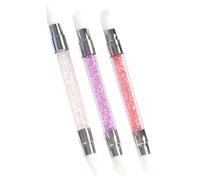 Outil en silicone pour le soin et la manucure des ongles - 3 pièces Brosse à double pointe pour former et dessiner - Stylo pour la sculpture des ongles | Pour la manucure des soins personnels à la