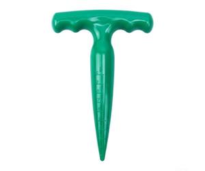 Outil ergonomique conçu pour une utilisation répétée sans fatigue de la main lors de la plantation et du repiquage des bulbes (encre verte)