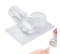 Outil French Manucure - Silicone | Tampon Transparent Avec Raclette | Long Applicateur Pour Création D’Ongles Artistiques Et Motifs Esthétiques | Accessoire DIY Pour Maison