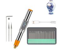 Outil Gravure Manuel - Stylo Graveur Verre, Stylo Portable Rotatif | Accessoire Métal Et Pierre, Machine De Gravure De Précision Pour Et Amateurs, Permet Sculpture Créative Sur Divers Matéria