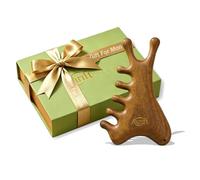 Outil Gua Sha 4 en 1 pour le visage et le corps, bois de santal vert naturel, drainage lymphatique, levage de la mâchoire et sculpter le nez, peigne de massage de la tête pour soulager le stress