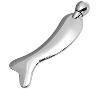 Outil Gua Sha facial en acier inoxydable, outil Gua Sha Queue de sirène pour le visage, 13,5 cm, 13,5 cm Masseur de visage rafraîchissant avec boule roulante pour les poches et le raffermissement de
