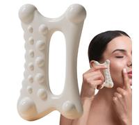 Outil Gua Sha - Pierre Gua Sha | Planche de massage pour le visage pour femme, 8 zones en résine PC portable de 11,5 cm, blanc, peigne de massage ergonomique pour les poches, les voyages et les bras