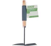 Outil Jardin 2en1 Serfouette & Griffe 30cm KINZO - Manche Bois Poignée Mousse - Binette à Main pour Désherbage & Aération Pots