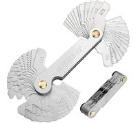 Outil Jauge de Filetage Inox, Jauge à Vis avec 52 Lames Centre Gage Jauge à Pas 55 ° et 60 ° (Métrique + Impérial)