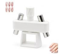 Outil magnétique pour ongles à perles de verre, aimant œil de chat automatique, outil 3D rotatif, double aimant réglable, focalisation instantanée et puissante，Blanc