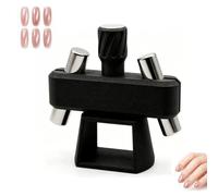Outil magnétique pour ongles à perles de verre, aimant œil de chat automatique, outil 3D rotatif, double aimant réglable, focalisation instantanée et puissante，Noir