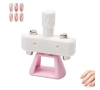 Outil magnétique pour ongles à perles de verre, aimant œil de chat automatique, outil 3D rotatif, double aimant réglable, focalisation instantanée et puissante，Rose blanc