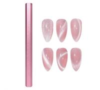 Outil magnétique pour ongles, aimant œil de chat pour ongles, aimants à double tête, aimants robustes yeux de chat pour vernis gel œil de chat, bricolage à la maison (rose)