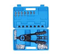 Outil manuel robuste pour écrous à rivets et pistolet à rivets aveugles avec mandrins métriques et bras en acier au carbone - Outil manuel à charnière double composé pour panneaux