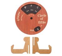 Outil Mélodique Cercle des Double Face en Bois avec Support Robuste Marron | Disque Rotatif Précis Gravé au Laser, Adapté pour Étude des Concepts Musicaux, Piano et Guitare