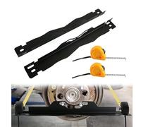 Outil Mesure Parallélisme Essieux, Plaque Acier Inoxydable avec 2 Rubans à Mesurer pour Réglage Géométrie Précise des Pneus Voiture SUV Camionnette, Robuste Anti-Dérapant avec Trou Suspension