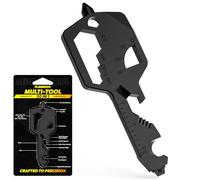 Outil multifonction 26 en 1 en forme de clé, décapsuleur, ouvre-boîte, tournevis Philip et à tête plate, clé hexagonale 8 tailles, clé Allen, règle, rapporteur, dénudeur de fil (noir)