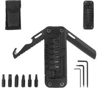 Outil Multifonction 6 En 1, Format De Poche Pliable Outil Multifonction Avec Coupe-Corde, Décapsuleur, Tournevis, Camping Couteau Multifonction En Acier Inoxydable Avec Pochette En Nylon