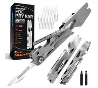 Outil Multifonction 9IN1 edc pied de biche multitool avec tournevis, clés, ouvre bouteilles, scalpel, arrache clou, regle cadeau pour homme/femmes