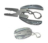 Outil multifonction de poche 7 en 1 - Mini pince pliante - Porte-clés - Pinces en acier inoxydable - Kit d'outils multifonctions pour la pêche en plein air, le camping, la randonnée
