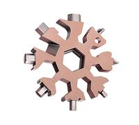 Outil multifonction flocon de neige, 18 en 1 en acier inoxydable, kit de tournevis, clé et décapsuleur, couleur rétro pour homme (or rose)