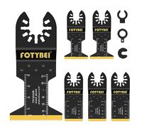 Outil Multifonction Lame de Scie Oscillante Titane, 5pcs Lame Outil Multifonction Accessoires pour Plastique, Bois, Métal, Compatible avec Fein Dewalt Makita Parkside Black&Decker et Plus