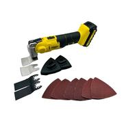 Nemura Outil multifonction 20V - Pour Scier, Découper, Gratter et Poncer - Angle d'oscillation de 3°- Livré avec Batterie 2Ah et Malette de rangement - 12 Accessoires inclus - Marque Française