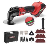Outil Multifonction Oscillant 20V, TEENO Brushless Outil Multifonction Sans Fil avec 6 Vitesses Variables, 8500-21000RPM, Chargeur,
